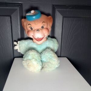 Rare Bellhop Chimp Rubber Face Monkey 1950s Plush Rushton Resemblance My Toy VTG